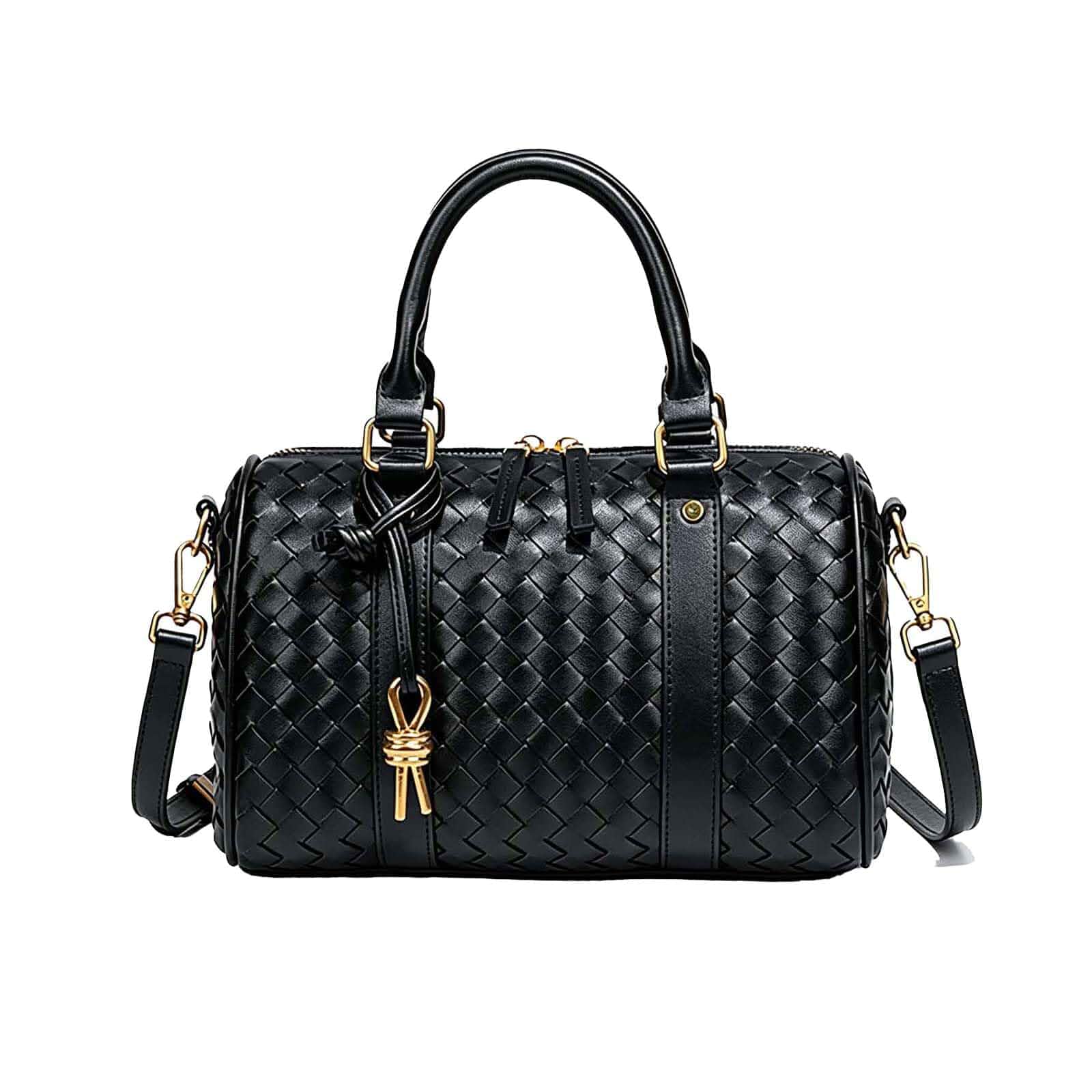 Woven Top Handle Handbag Leather Tote Bag | Satchel Purses for Women