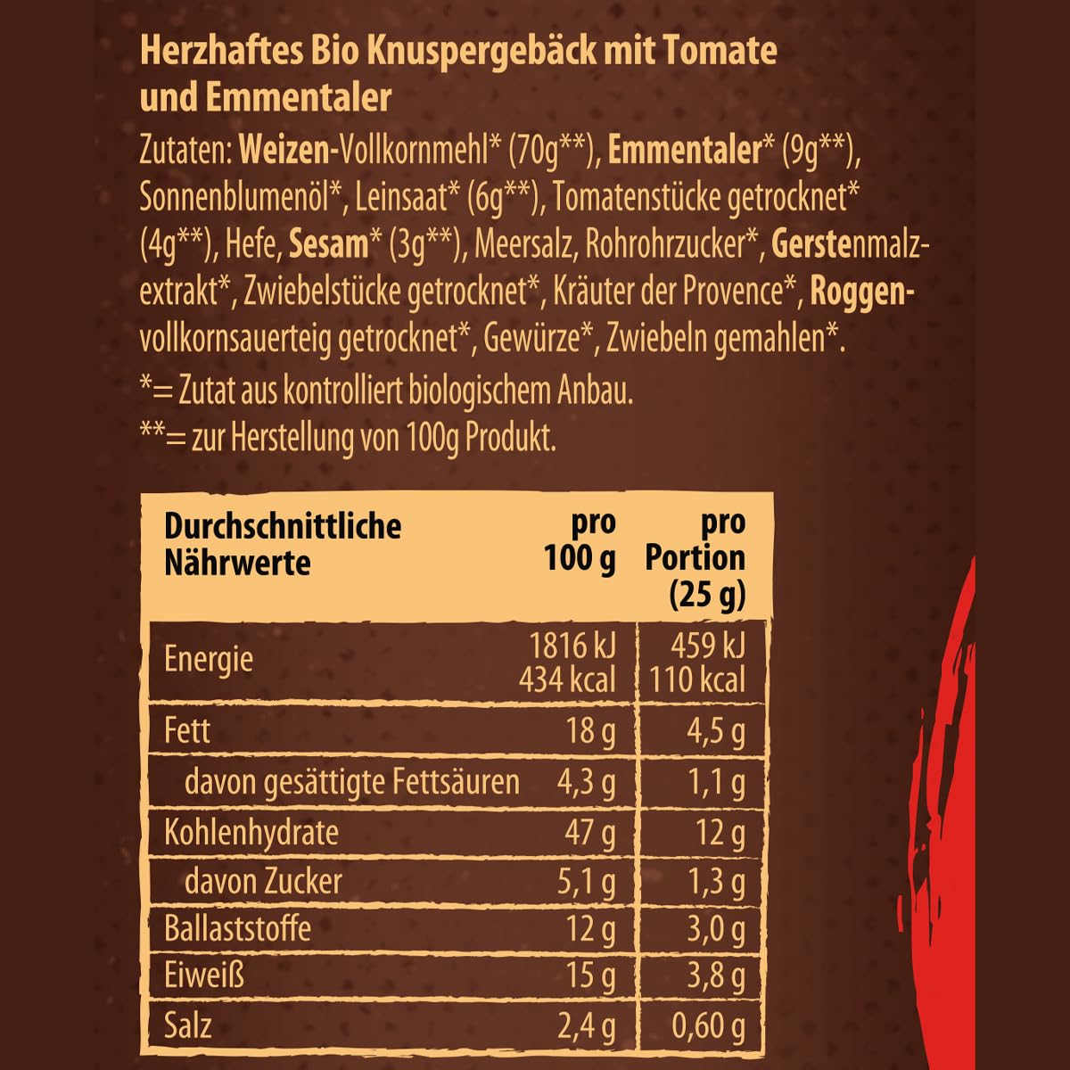 Dr. Karg’s BIO Rustinis Vollkorn-Knabberei Tomate & Emmentaler - knusprig, vegetarisch, Vollkorn Knuspergebäck, fruchtigen Tomaten & würzigem Emmentaler, ofengebacken, ohne Zusatzstoffe, 12x125g