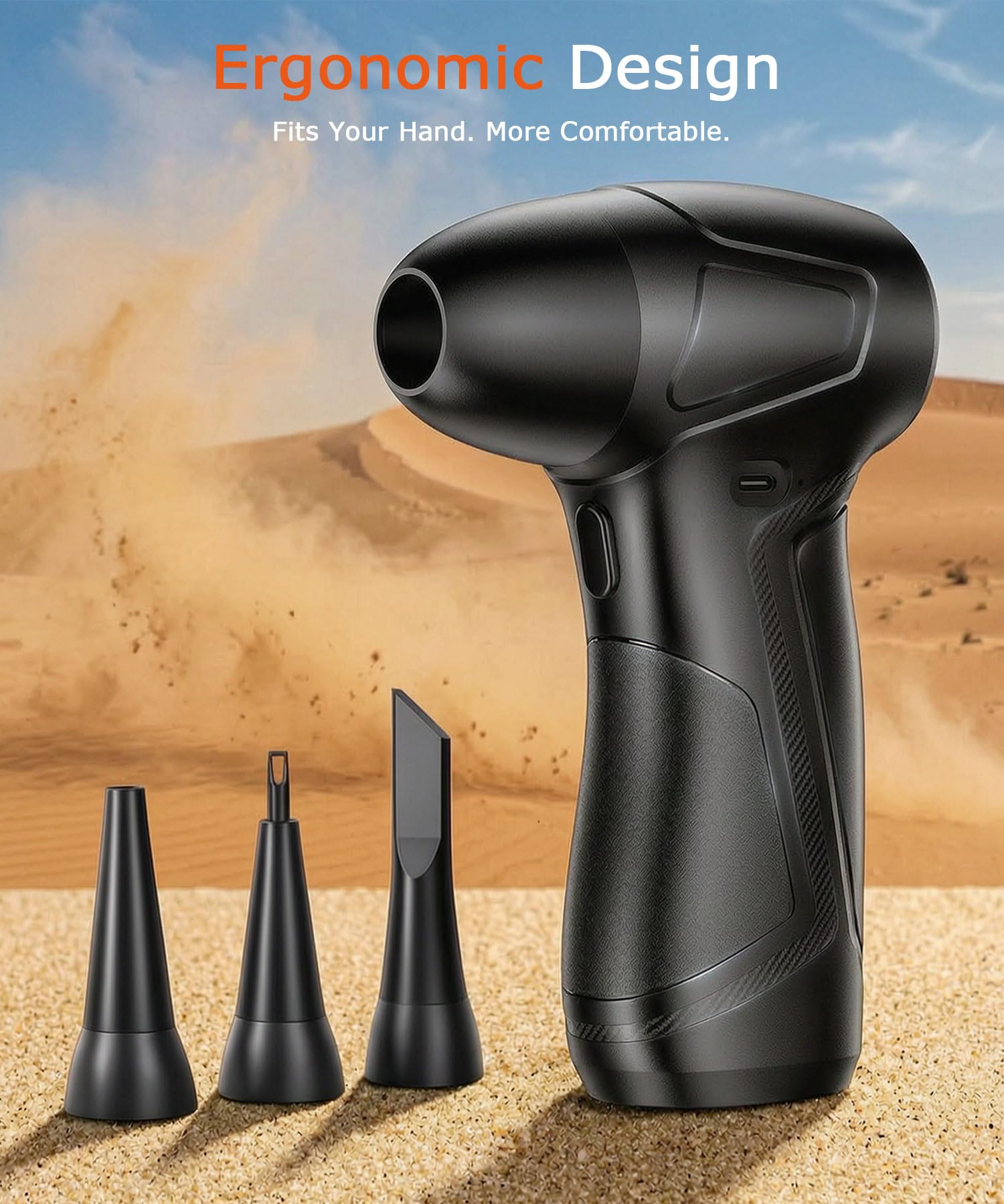 Soplador de hojas de bolsillo de 130000 rpm, recargable, portátil, turbo, soplador de aire de mano para soplar el polvo como para hombres