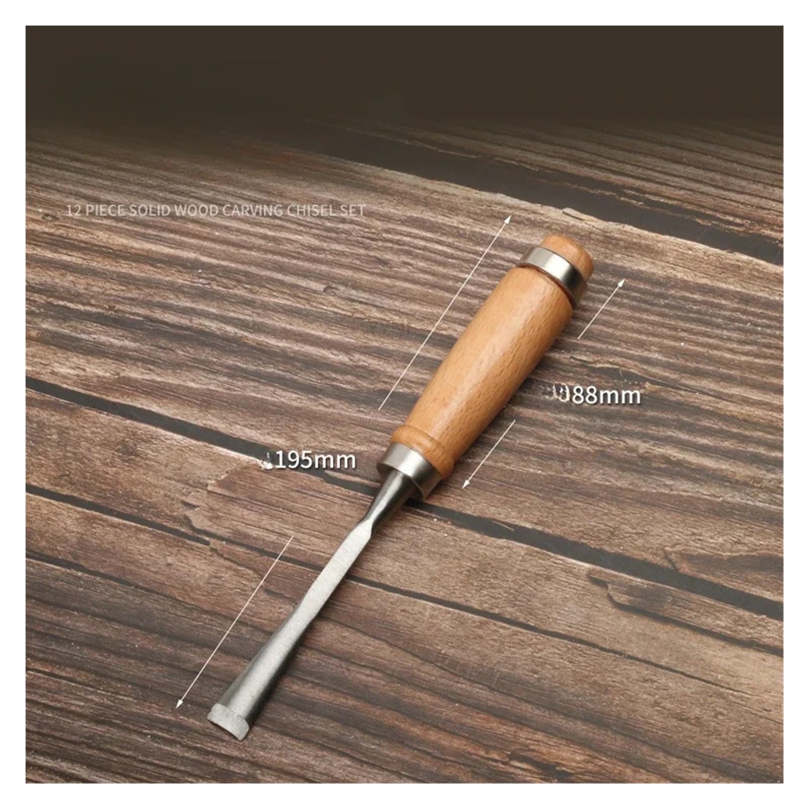 12 Pcs Leather Set Carving Chisel Set Beech Handle Woodworking Chisel Turning Tools Carving Knife Hanging Bag Household Tool