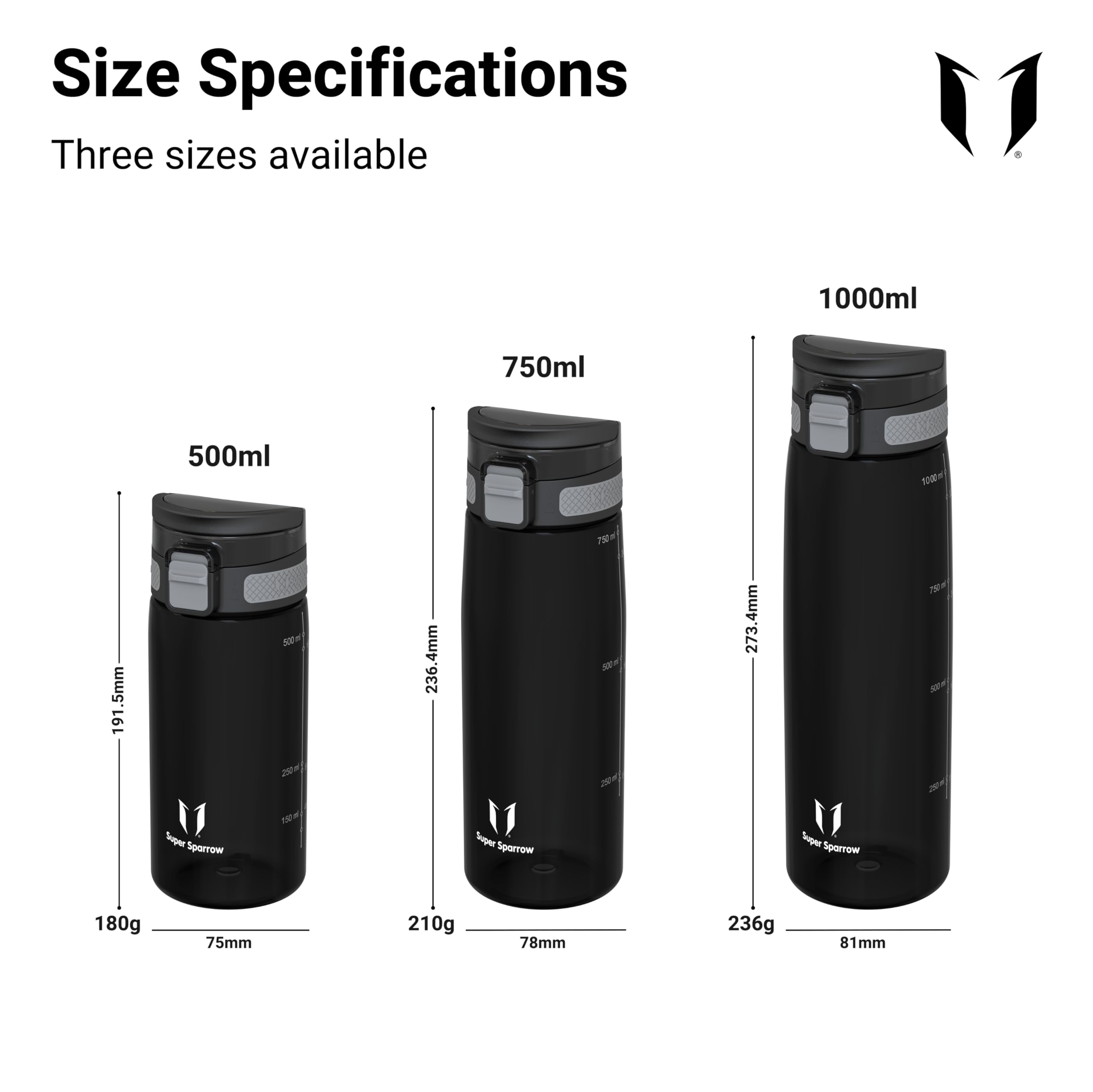 Super Sparrow Water Bottle, 500ml, TouchSip Bottle, BPA-Free, Non-Toxic, Eco-Friendly, Straw Tritan Bottles for Kids Sports - Image 4