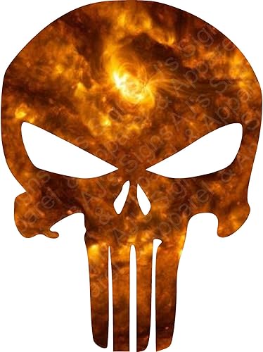 Pegatina de vinilo Punisher Burning Sun 6 "x 4.4"  Coches, camiones, furgonetas, paredes, laptop