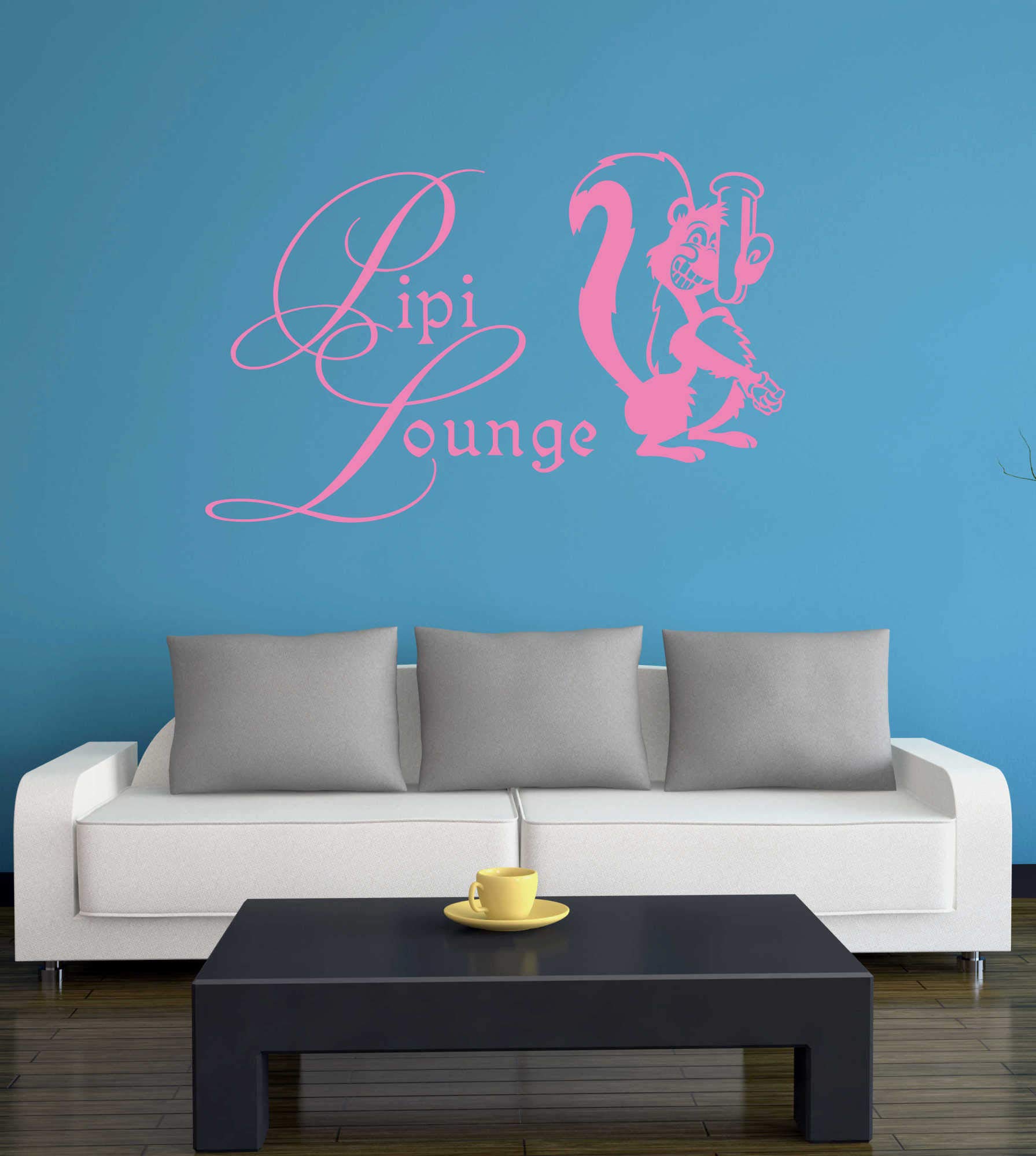 Klebesüchtig Türtattoo „PIPI Lounge“ – 40x28 Cm, Pink, Wandsticker