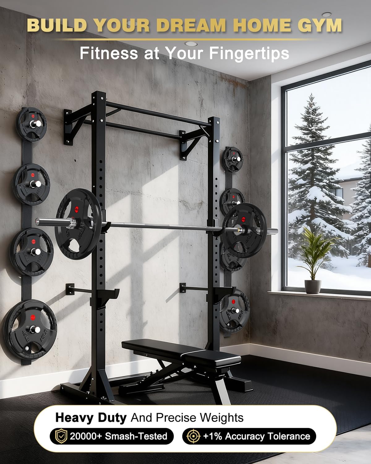 Rendpas 7FT Olympic Barbell for Home Gym Strength Training, 45 Lbs 2-inch Weight Bar with 28mm Grip, 1000 Lbs Capacity 190K PSI Alloy Steel