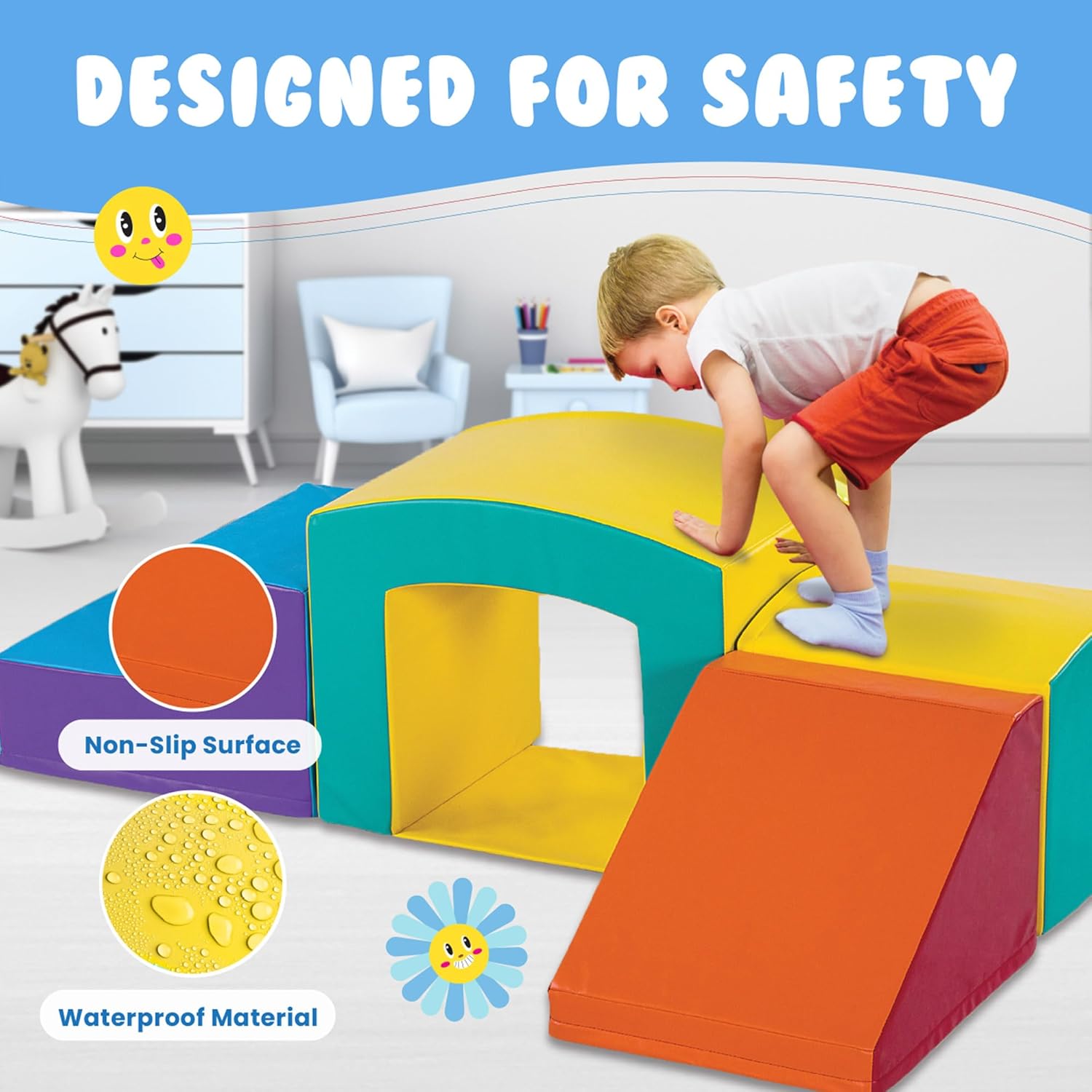 New Bounce Toddler Climbing Toys - Soft Play Set for Kids - Foam Climbing Blocks - Safe Soft Gym Equipment - Great for All Ages