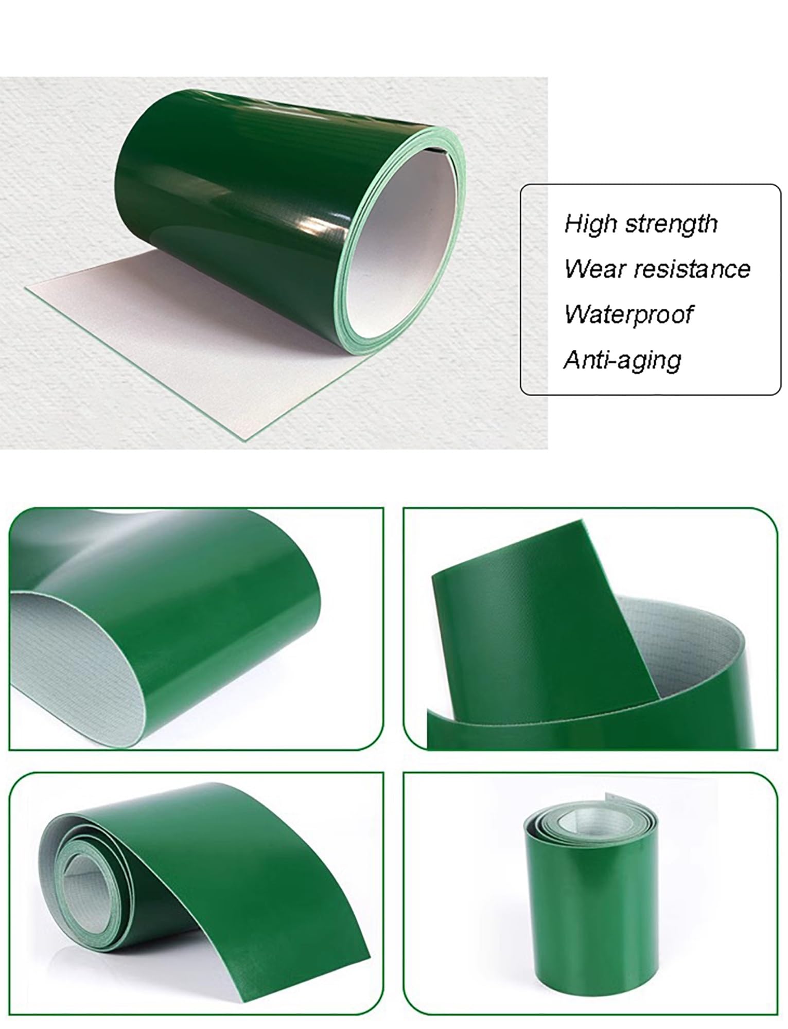 Nastro trasportatore a trasmissione, Cinghia trasportatrice di trasmissione verde in PVC Cinghia industriale, cinghia trasportatrice di linea di trasmissione industriale da 5 mm for la linea