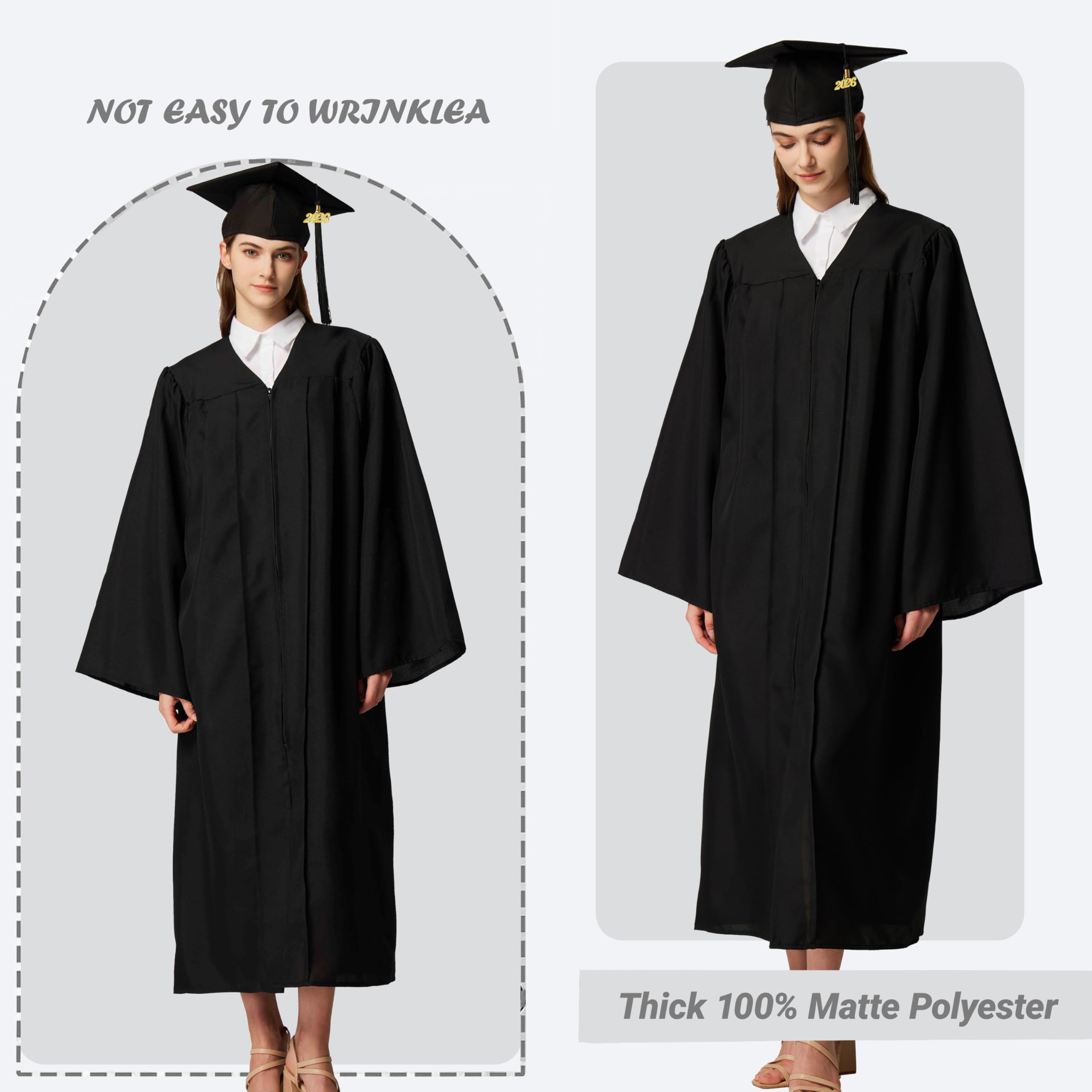 Snapklik.com : Unisex Matte 4 Pcs Graduation Cap And Gown 2026 2025 ...