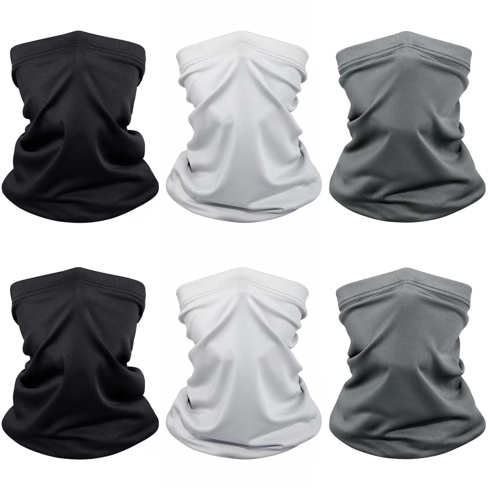 AWUMBUK Cagoule Moto Homme & Femme 6 PCS Bandana Multifonctions Respirant Tour De Cou Moto Anti-UV Coupe-vent Séchage Rapide Cou Cache Homme Pour Sport Cyclisme Yoga Ski Randonnée Pêche