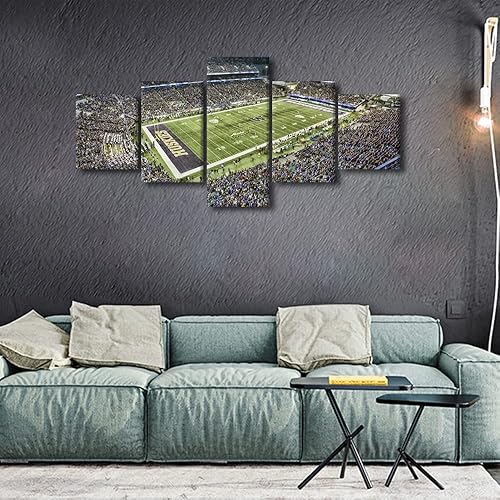 Vista 520 de Cuadros de estadios deportivos de fútbol americano de Minnesota, cuadros de vikingos, 5 paneles, lienzo para pared, arte de pared del estadio