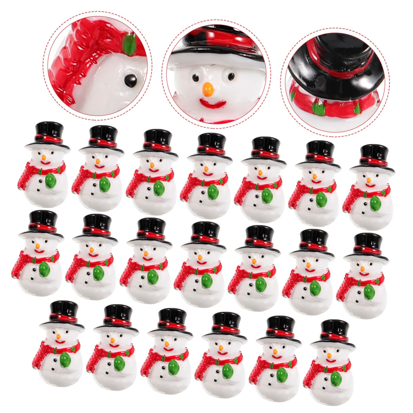 MAGICLULU 5 Juegos Muñeco De Nieve De Resina Navidad Bolas De Nieve Mini Muñeco De Nieve Navideño Figuras De Muñeco De Nieve Mini Muñecos De Nieve Pequeño Muñeco De Nieve Hielo 20 Piezas * 5