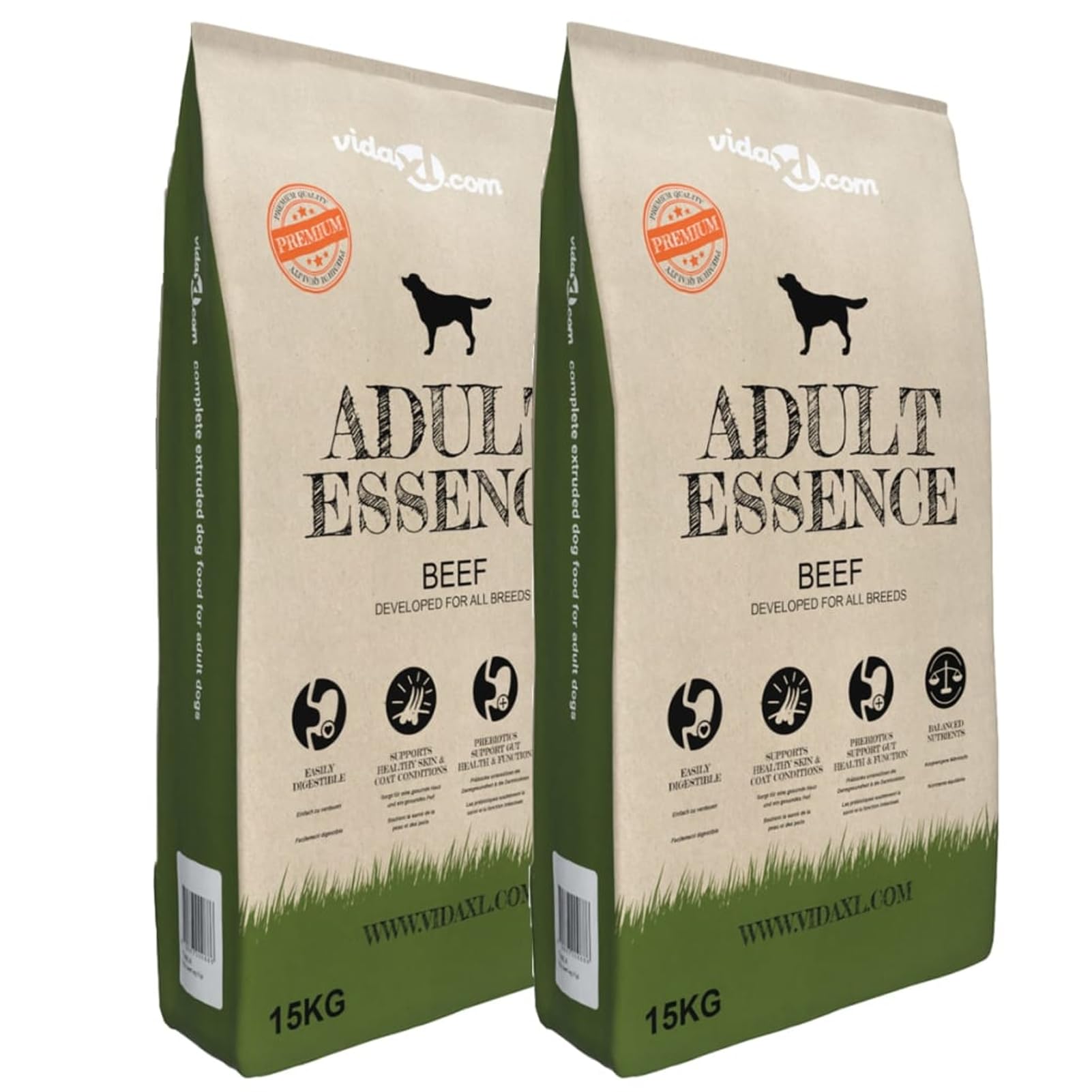 Homgoday Adult Essence Beef Hundetrockenfutter - 2x15 Kg, leicht verdaulich, mit Pr?biotika, für alle Hunderassen ab 1 Jahr Model275191