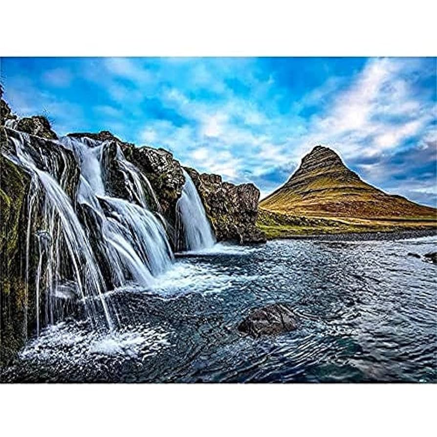 絵画 Mountain Waterfall Mountain Waterfall Landscape (180) | Mao