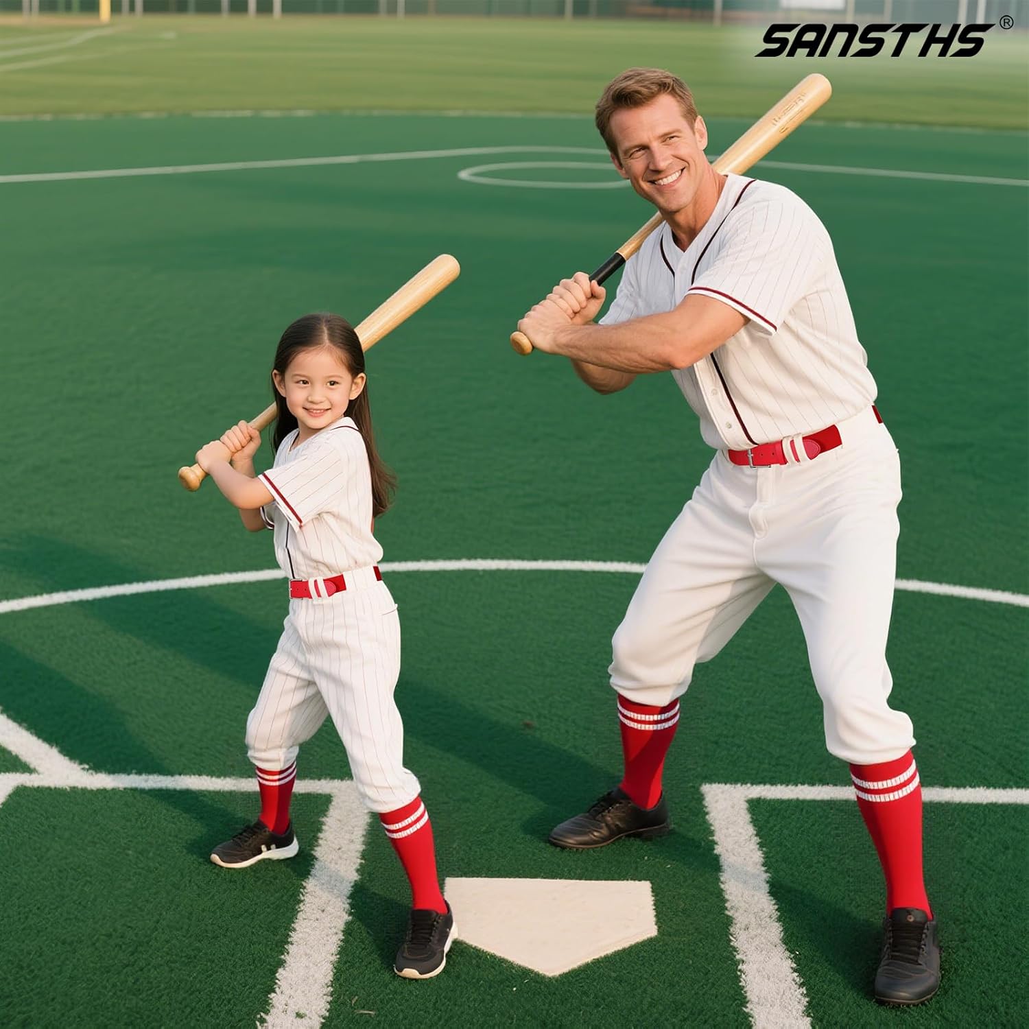 SANSTHS Youth Baseball Socks and Belt Combo Toddler Kids Softball Sock and Belt for Boys Men(2 Pairs of Socks & 1 Belt) - Image 3