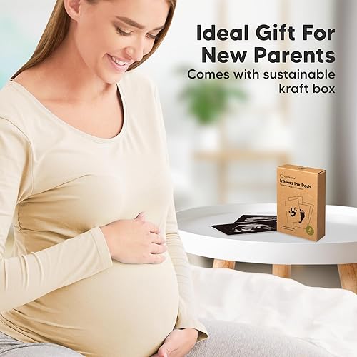 Miniatura 9 de Kit de 4 huellas y manos sin tinta, almohadilla de tinta para manos y huellas del bebé, kit de impresión de huellas de perro, kit de impresión de