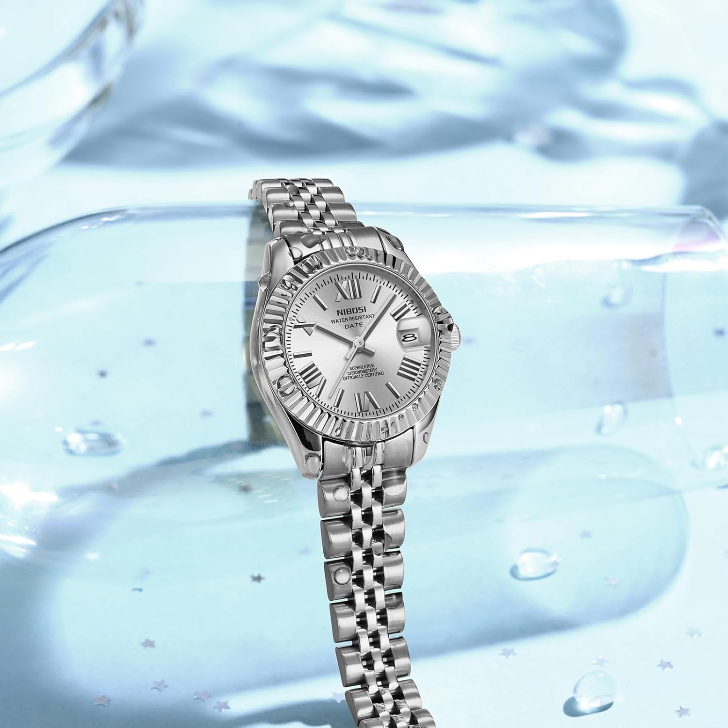 NIBOSI Watches for Women Analog Quartz Waterproof Ladies Wrist Watches with Date Dainty Fashion Luxury Stainless Steel Watch for Small Wrists Female Elegant Dress Women's Watch - Image 4