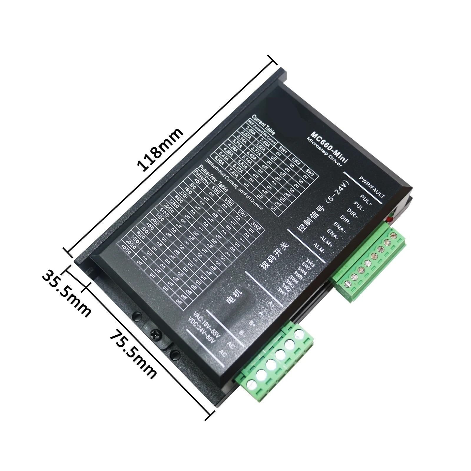 Controlador Paso a Paso Controlador de Motor Paso a Paso MC660-MINI 6A AC20-40V