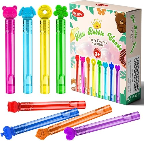 Miniatura 1 de VKTEN 32 mini varitas de burbujas surtidas de 8 estilos, 8 colores, recuerdos de fiesta de burbujas para niños, burbujas para niños, recuerdos de