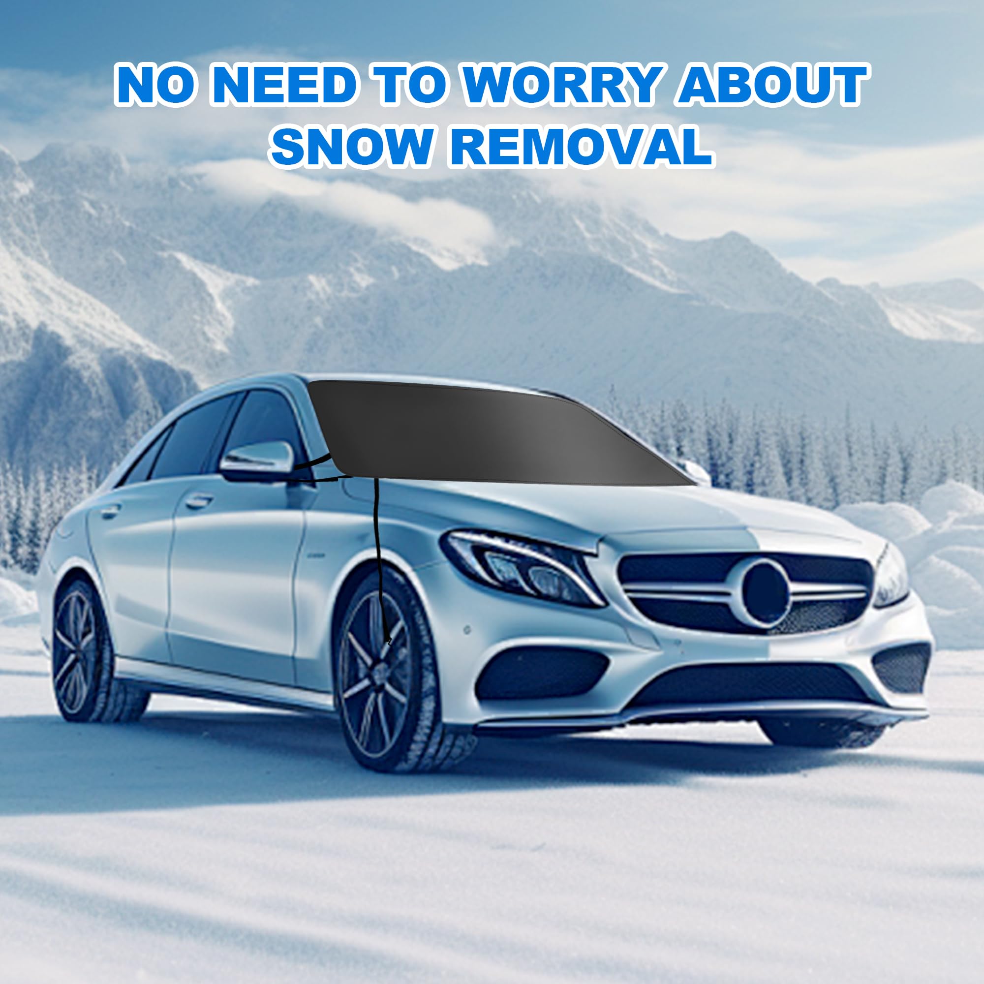 Windshield Cover for Ice and Snow New Upgraded Heavy Duty Windshield Snow Cover Extra Large Size 75x45 Windproof — view 8