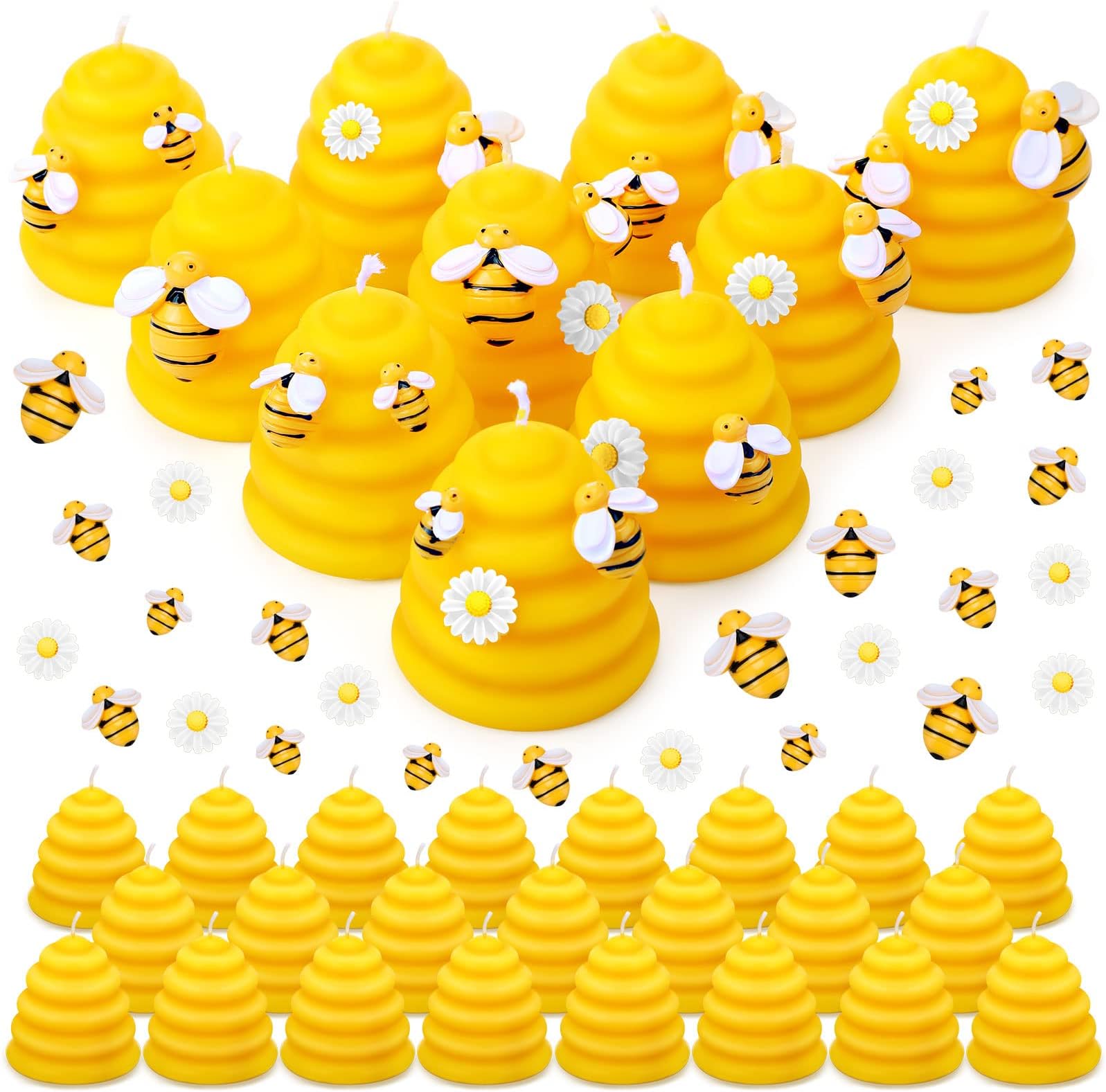 Amyhill 96 Pcs Honeycomb Candles for Baby Shower Bulk Small Honeycomb Bee Candles Favors for Gender Reveal Bee Themed Wedding Party Gifts for Guest