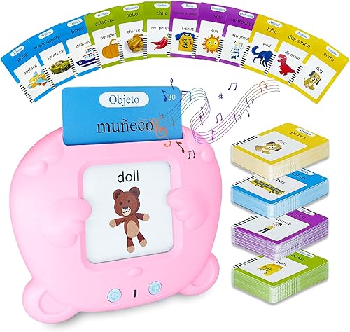 Juguetes para niños pequeños, tarjetas didácticas en español, 224 palabras visuales, juguetes de terapia del habla de bolsillo, tarjetas flash