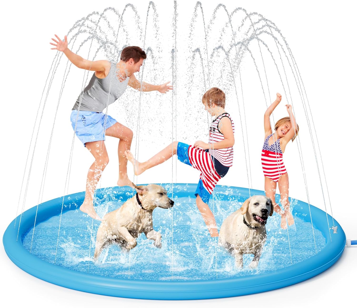 Pecute Dog Splash Pad 86" with Anti-Slip Surface