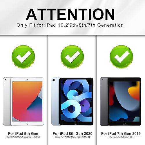 Miniatura 2 de KepaiTok Funda para iPad de 987 generación para iPad de 10.2 pulgadas con soporte, soporte integrado de 2 ángulos para niños, a prueba de golpes,