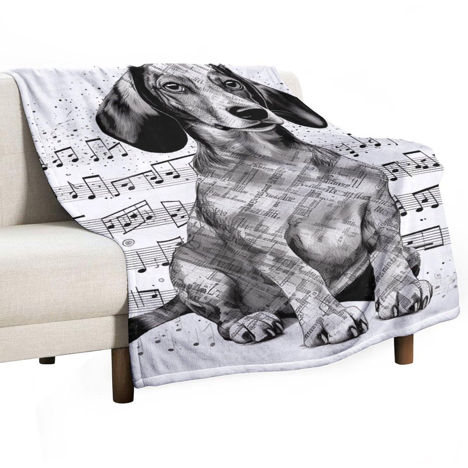 Couverture flanelle teckel 101x152cm, une idée cadeau réconfortante pour les amoureux des chiens