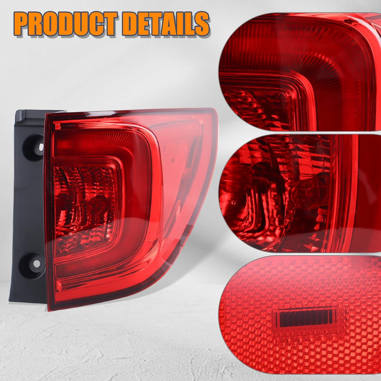 Right Outer Tail Light Assembly Compatible With 2016 2017 2018 Honda Pilot Rear Light Brake Lamp Right Passenger Side 33500TG7A01 HO2805107