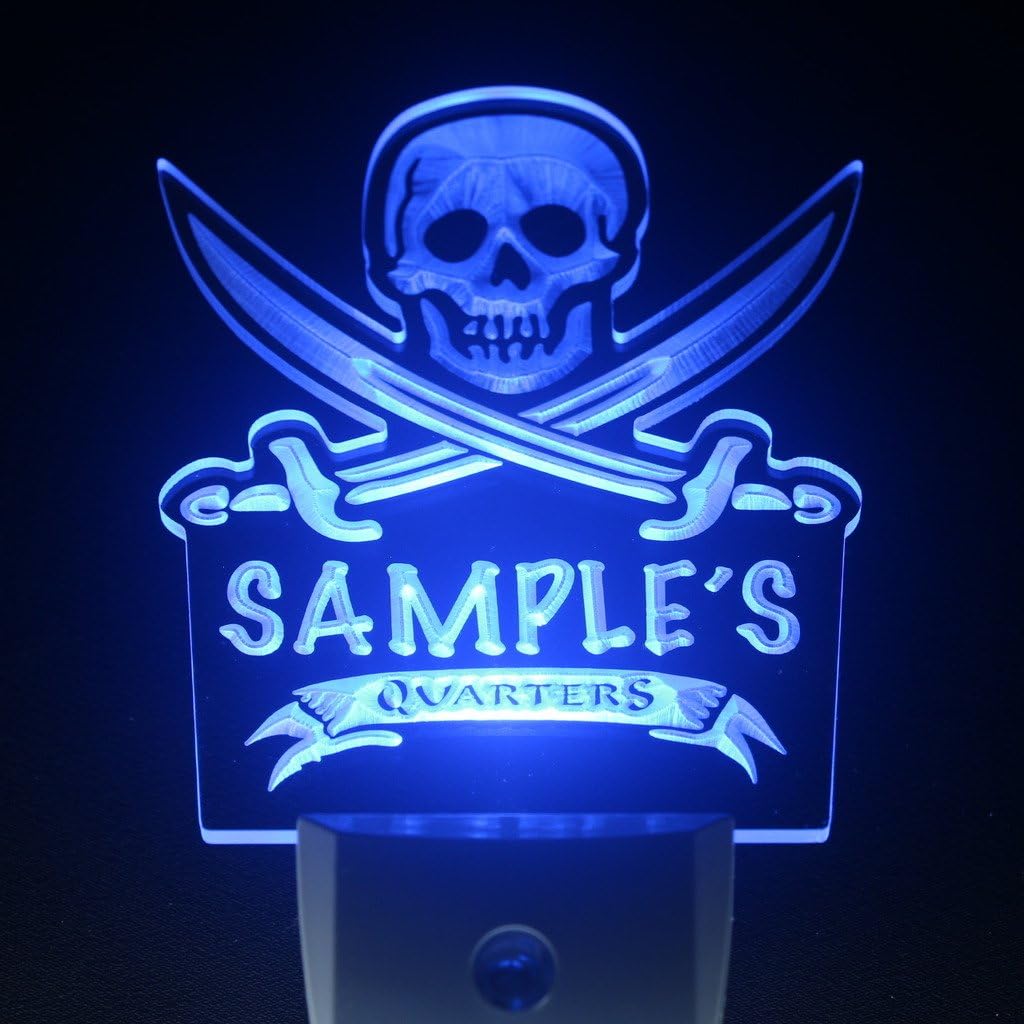 ADVPRO wspw-tm Name Personalized Custom Private Quarters Pirate Man Cave Day/Night Sensor LED Sign