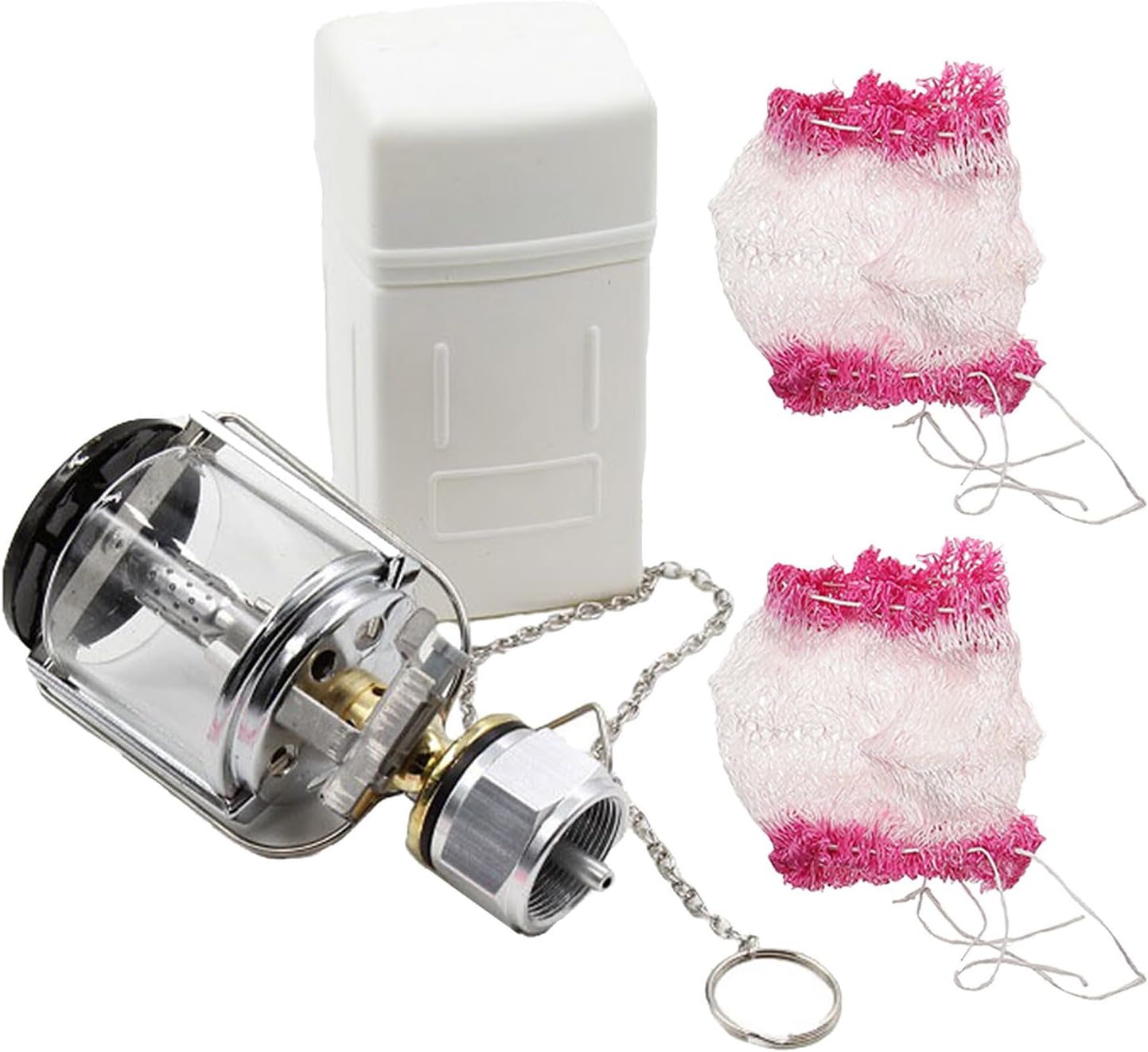 Portable Gas Lantern with Box Cover Outdoor Camping Tent Light Multi-Functional Fuel-Powered Illumination Tool for Hiking Garage and Emergency Use