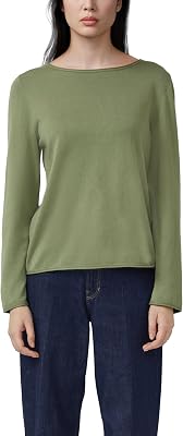s.Oliver Damen Strickpullover – Feinstrick mit Rollkanten