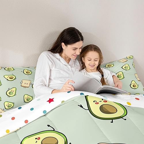 Miniatura 4 de Juego de edredón de aguacate para niños, juego de ropa de cama Kawaii de frutas para niñas, niños, mujeres, niños, decoración de dormitorio, edredón