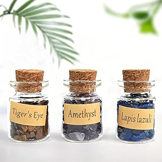 Healing Crystals in Jars 3 PCS - Crystals for Witchcraft - Decorative Na...