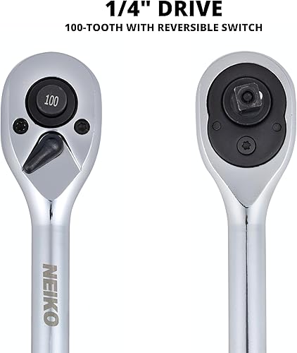Miniatura 4 de NEIKO 03115A Llave de trinquete de 14 pulgadas, trinquete reversible de 100 dientes, 3.6 grados, trinquete de liberación rápida de 14, trinquete de