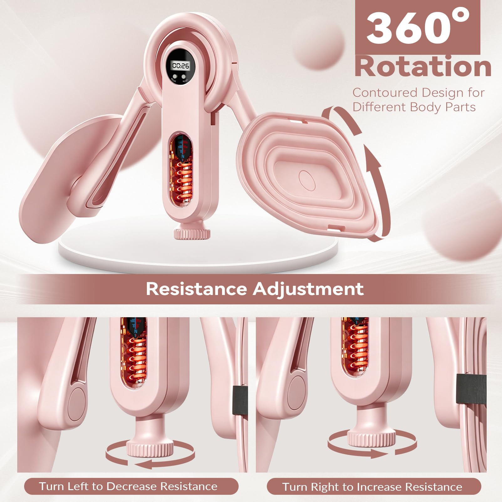 Attrezzo Interno Coscia,Pelvino Allenatore Pelvico Maschile,0–60 kg – Resistenza Regolabile, Kegel Pavimento Pelvico Donna Uomo, Attrezzi palestra Casa con Cinghie Fisse per Braccia, Cosce e Fianchi