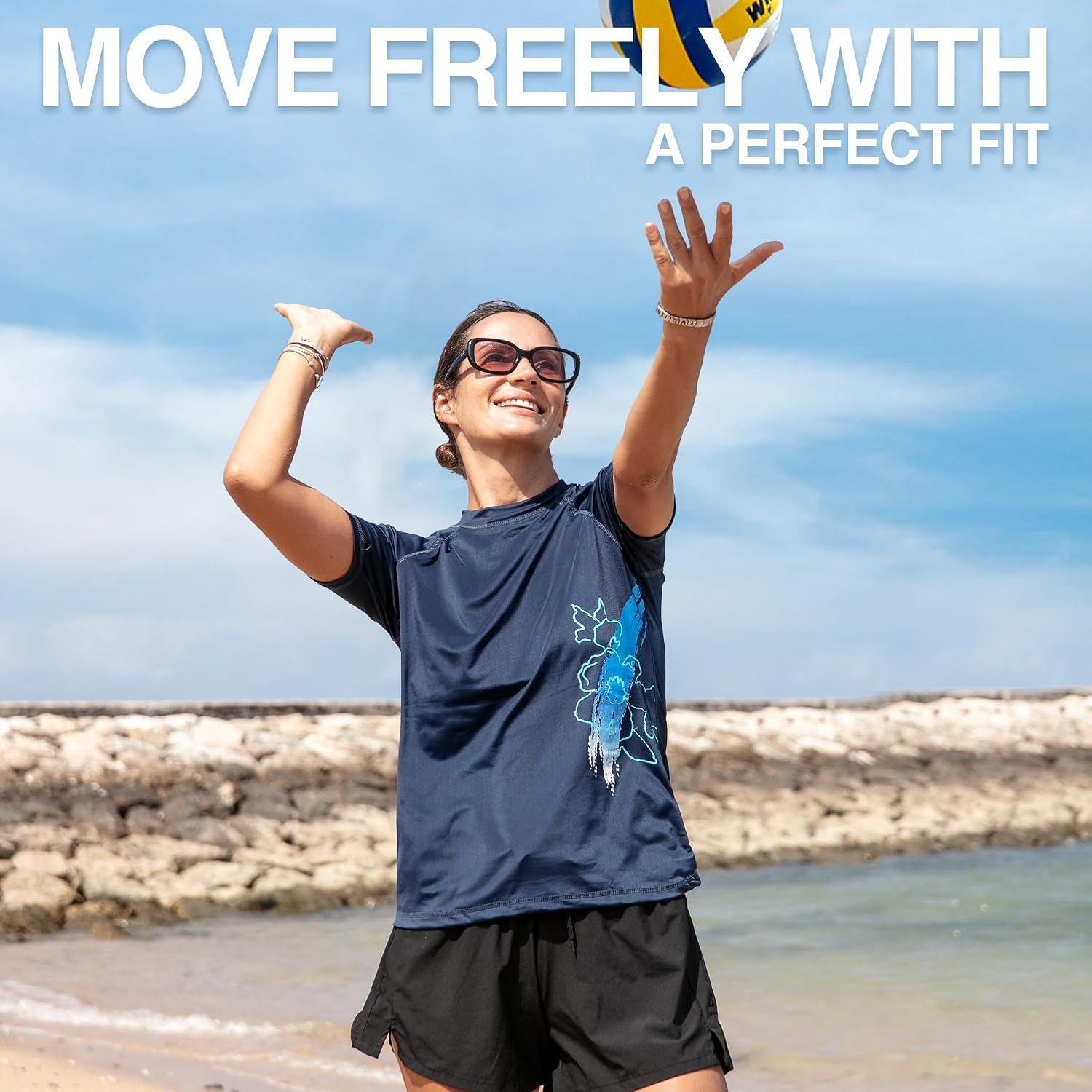 Kanu Surf womens Marina Upf 50+ Short Sleeved Active Rashguard & Workout Top