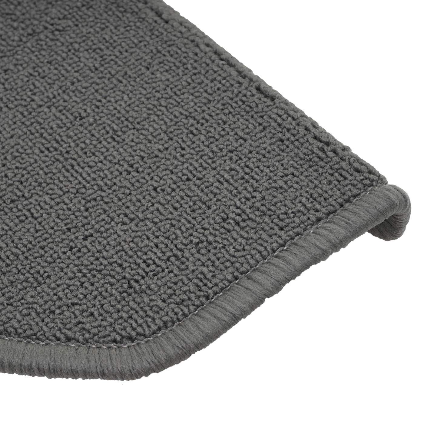 Mendler 15er-Set Stufenmatte HWC-G49 65x25cm - halbrund, grau | Treppenteppich, Treppenschutz, Treppenmattenset