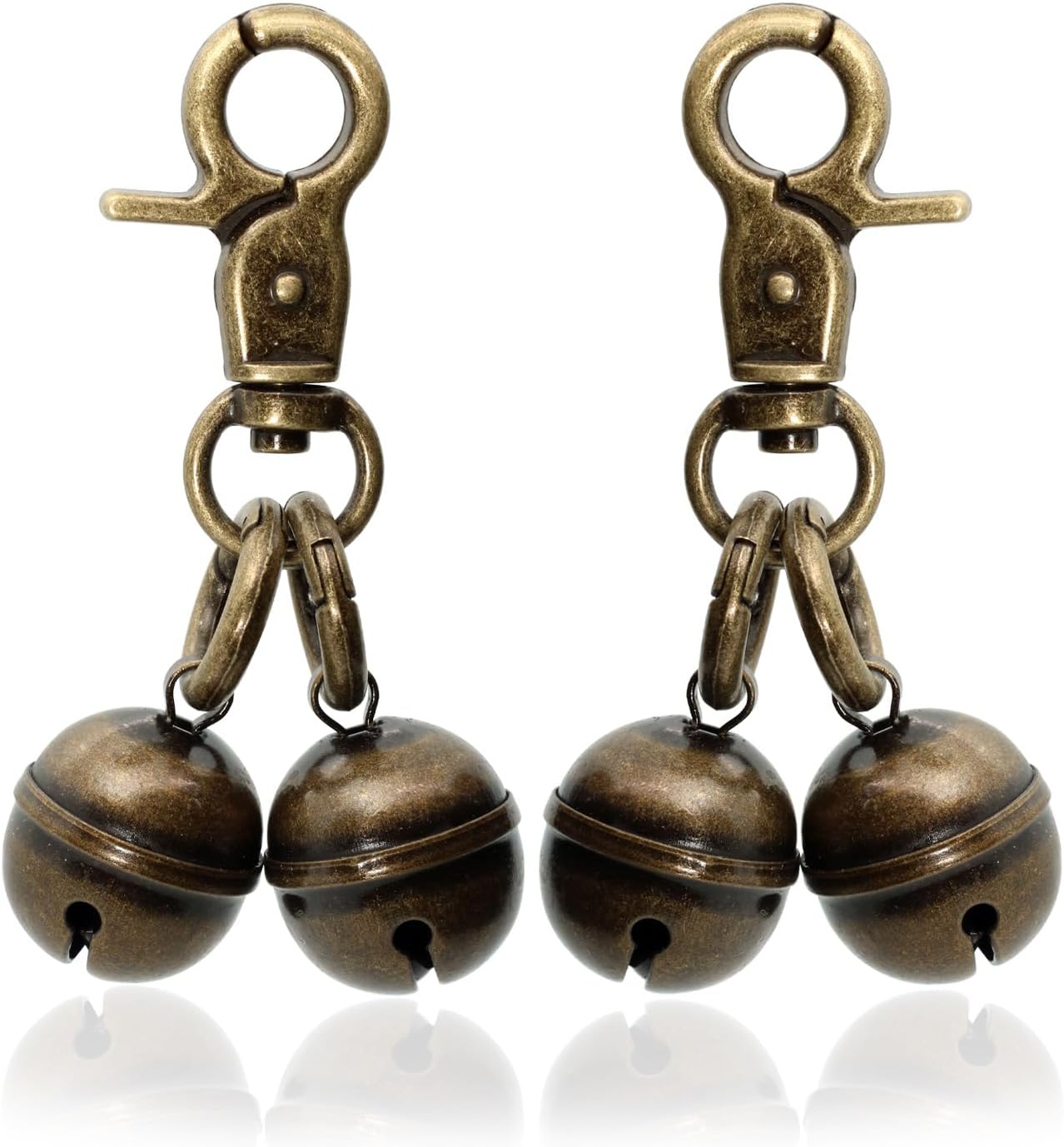 Copper Bells for Dog Collars with Snap Clips - Dog Bells to Go Outside,Made of Pure Copper for Dogs/Cat - Clear Sound & No Rust - Know Where Your Pet