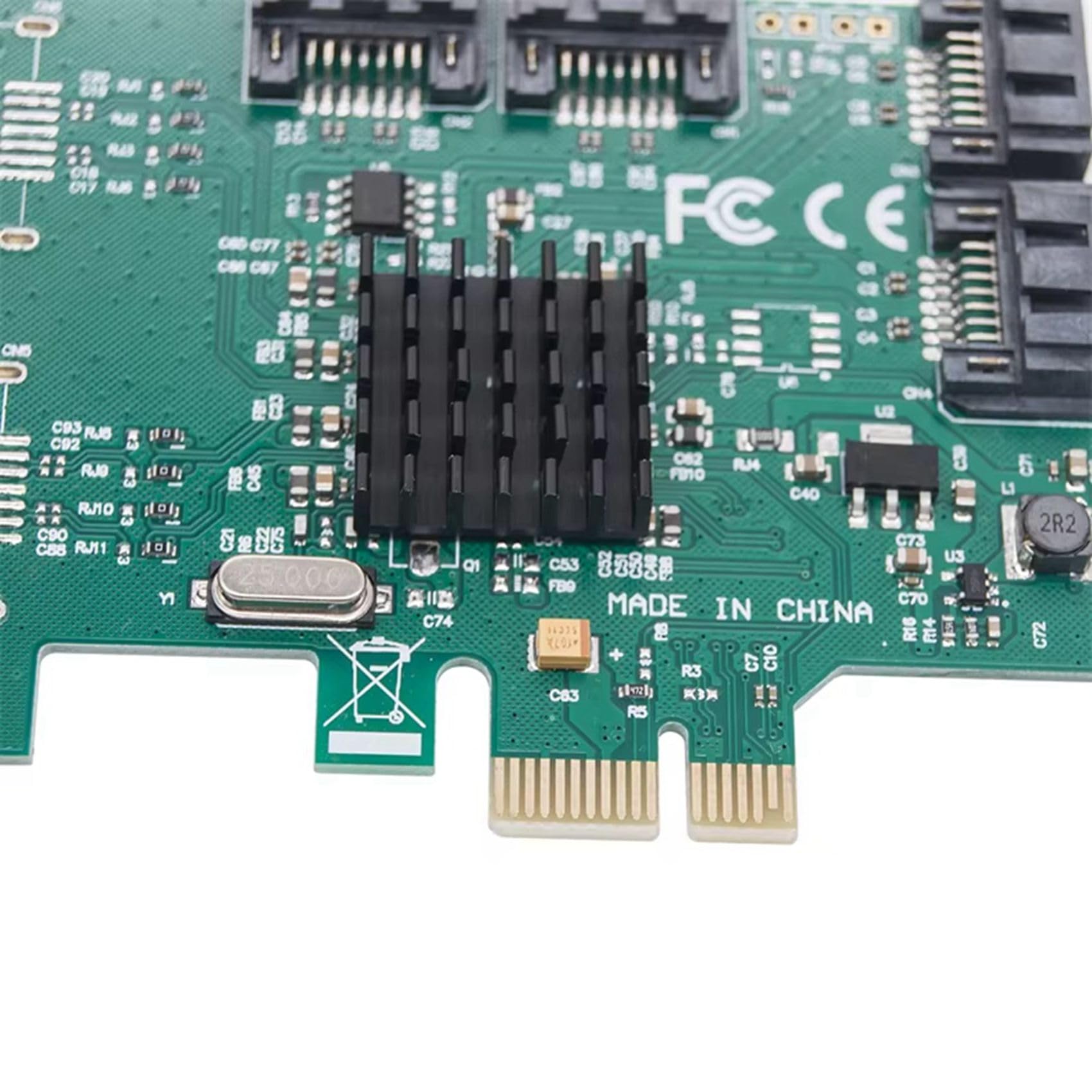 2 adattatori PCIE PCI Express X1 a 4 porte SATA3.0 Controller 88SE9215 Chip PCI E PCI-E 3 Multiplier