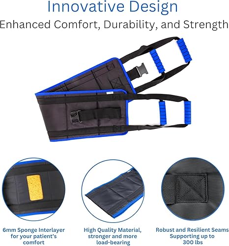 Miniatura 4 de EYRA Eslinga de transferencia – Eslinga de elevación de pacientes de 35 pulgadas para el hogar – Asistencia de elevación para ancianos,