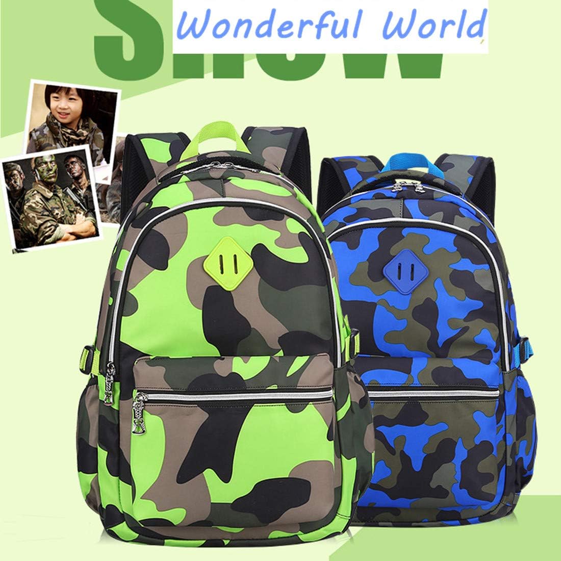 Ladyzone Camo School Backpack Lunch Box Set Lightweight Schoolbag Travel Camp Outdoor Daypack