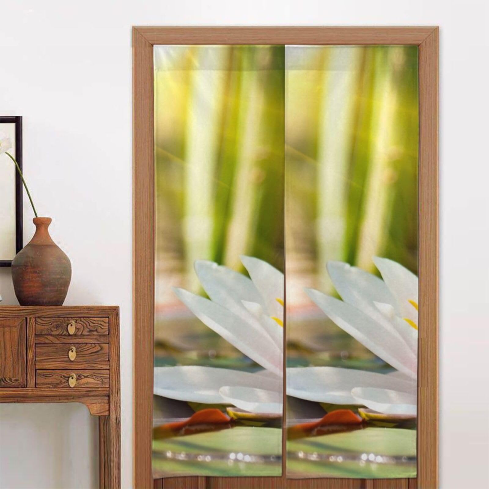 Séparateur de porte japonais noren BAFAFA rideaux de fenêtre imprimés fleurs de lotus