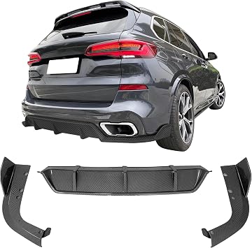 Fit 2019-2026 BMW G05 X5 M Sport Only Rear Diffuser Carbon Fiber Print