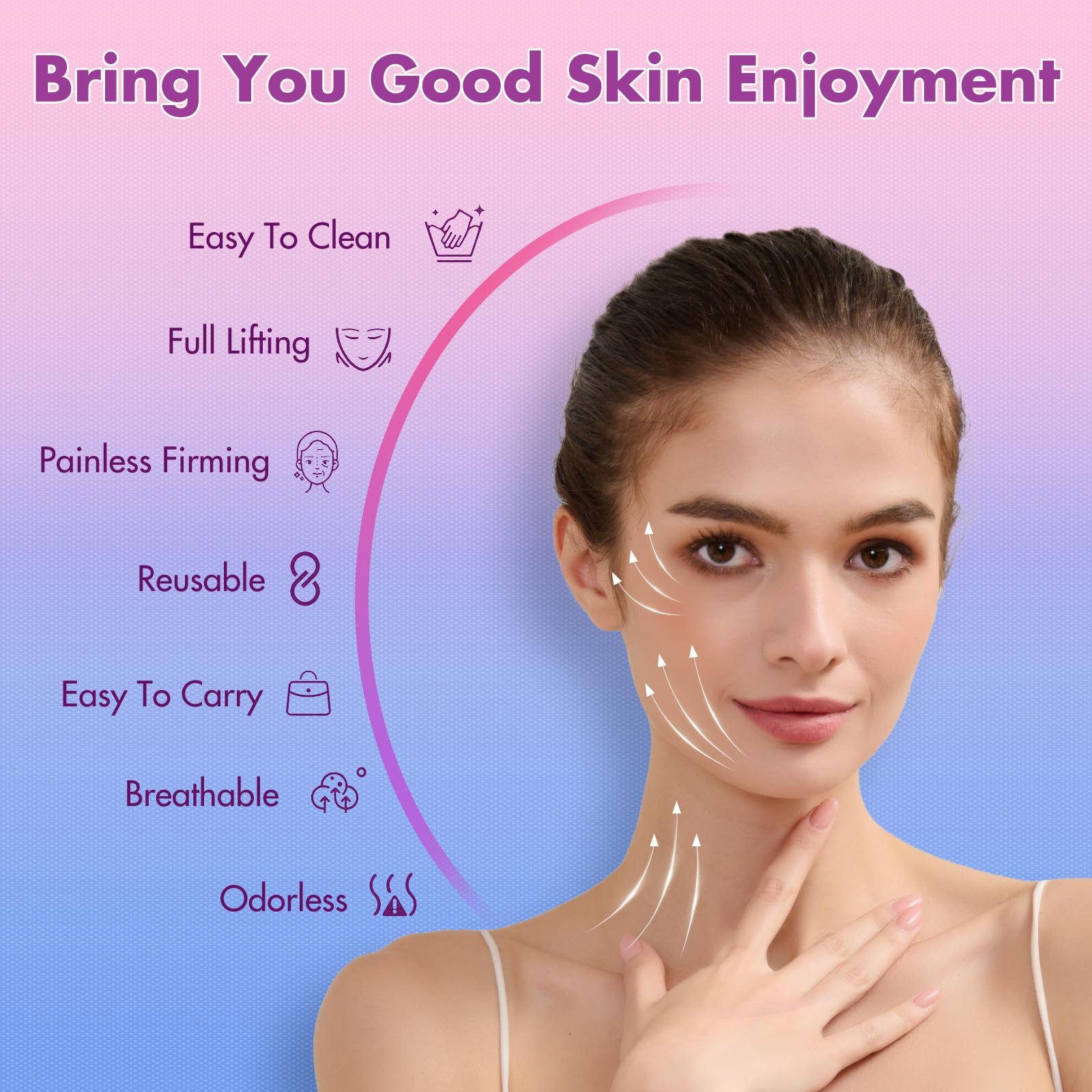 2 Pack Adjustable Face Slimming Straps, V-Line Chin Masks