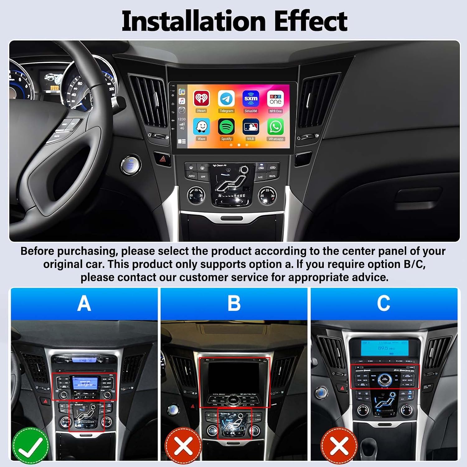 SIXWIN Android 13 6G+128G Car Stereo for Hyundai Sonata 2010-2015 9 Inch Touch Screen Car Radio with CarPlay Android Auto Bluetooth Weather Forecast 59UI GPS Navigation WiFi Network Radio 32EQ