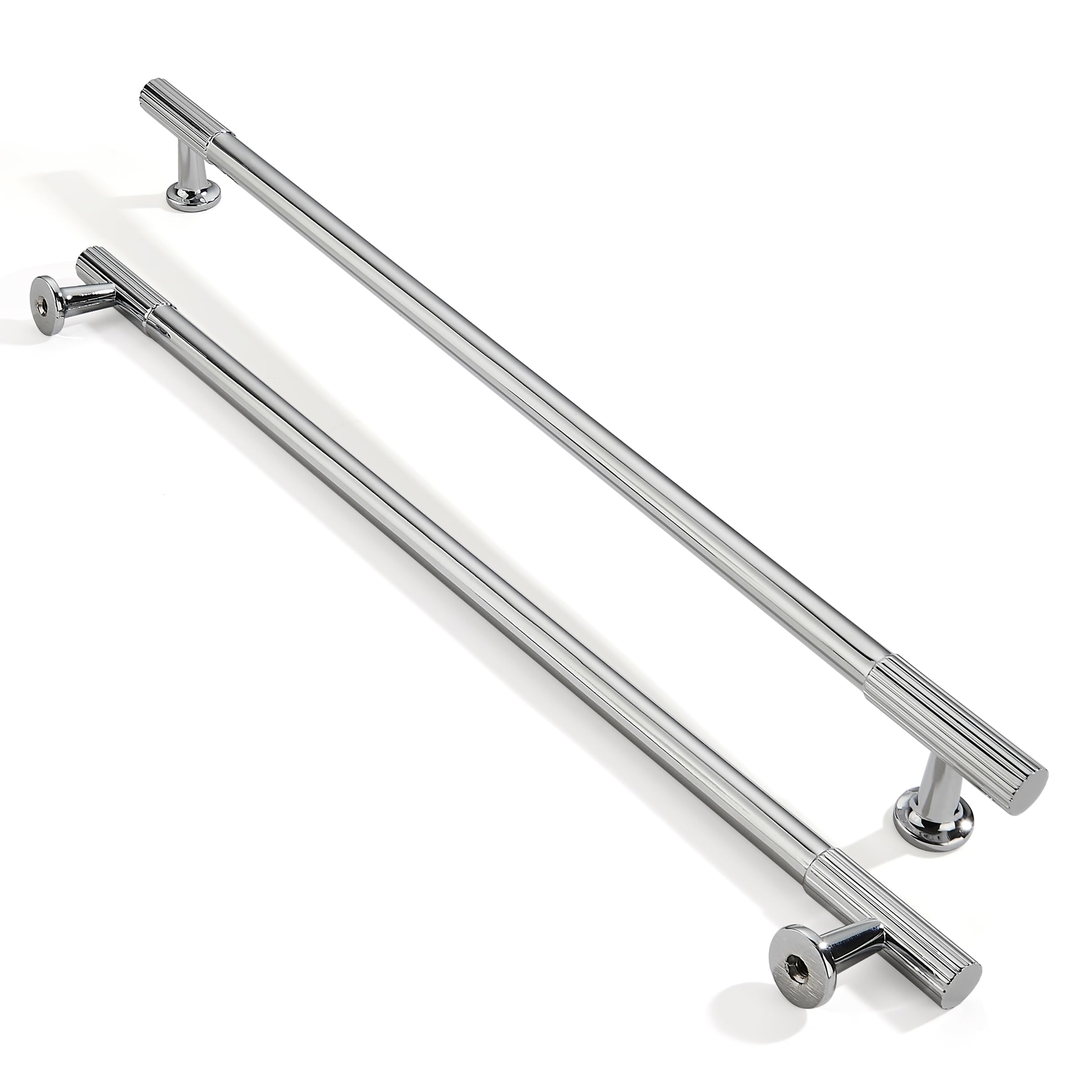 ZAUYX 5-Pack 12 Inch Hole Center Polished Chrome Cabinet Pulls Solid Heavy Duty Cabinet Pull is Suitable for Drawers Dressers Handles Kitchens Bathroom cabinets — image 1