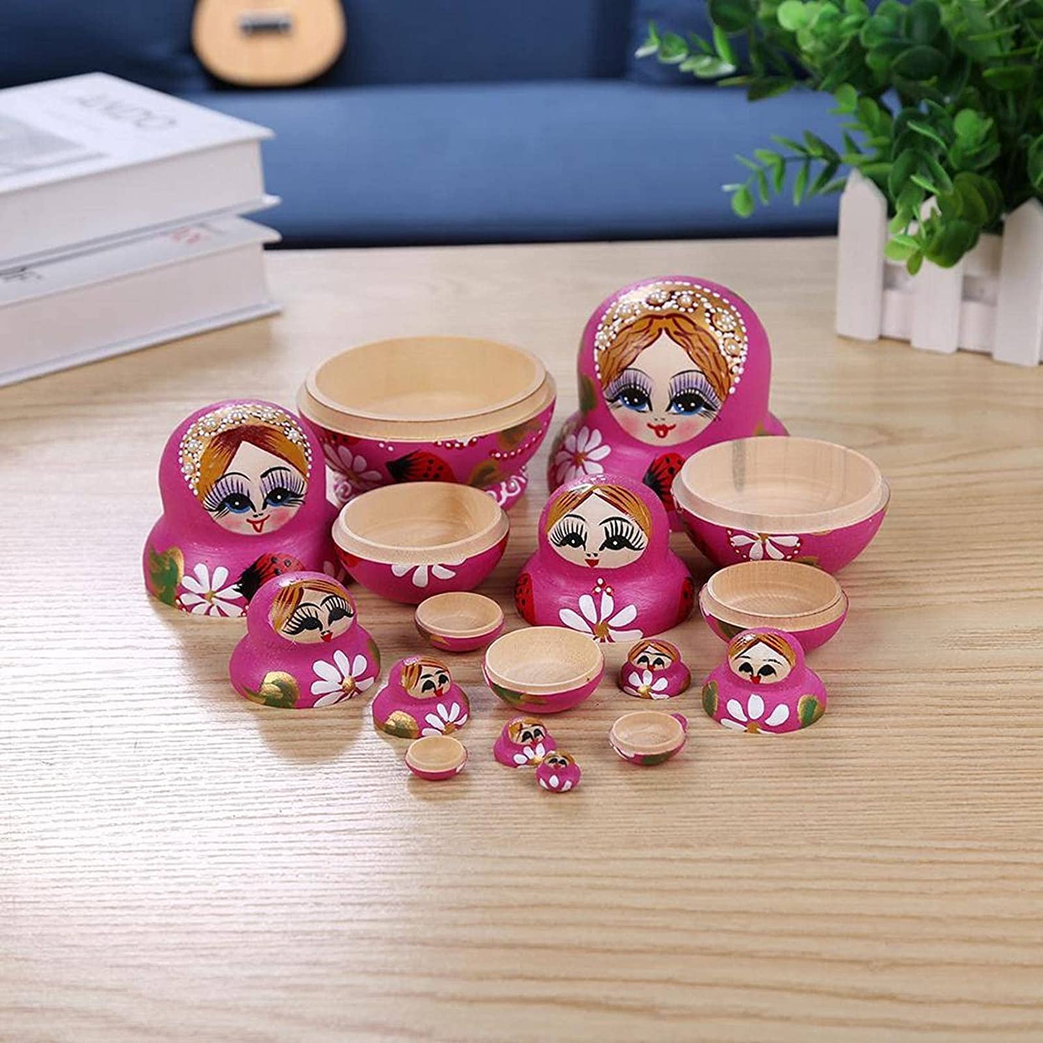 10個入りマトリョーシカ　中 Amazon.co.jp: マトリョーシカ人形 10個ロシアの入れ子人形かわいい