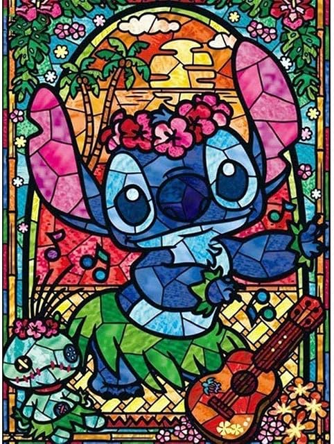 Diamond Painting Kits, DIY 5D Round Full Drill Art Perfect for Relaxation and Home Wall Decor (Stitch, 12x16inch)