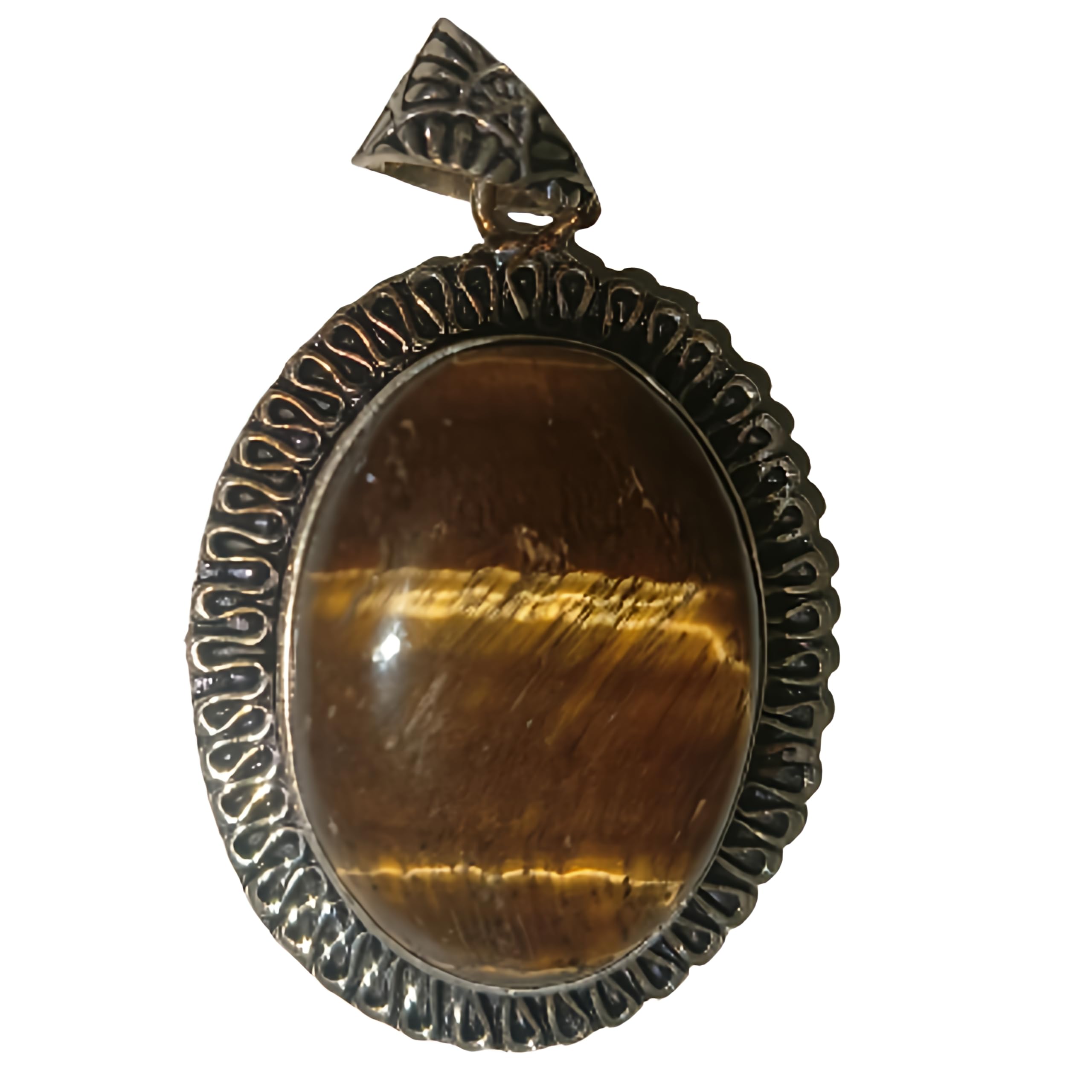 Natural Tiger Eye Locket (Approx. - 25.00CCT) Lab Certified, (A+++ Quality Stone Locket), For Men & Women, Color - Black & White, Unlimited Money, Progress and self-confidence-image-19