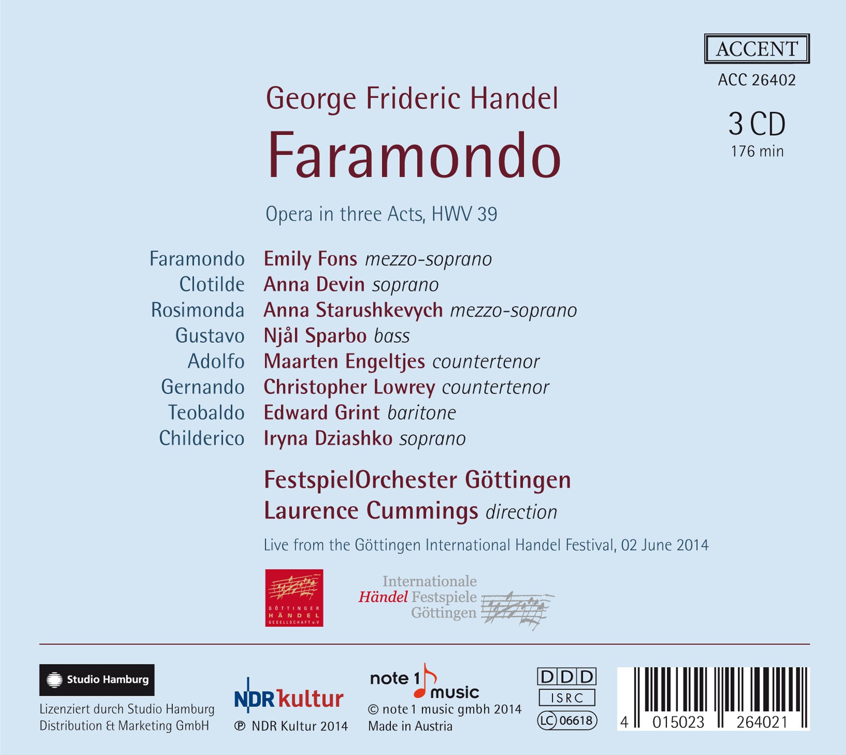 George Frideric Handel - Faramondo HWV 39 - Live Recording